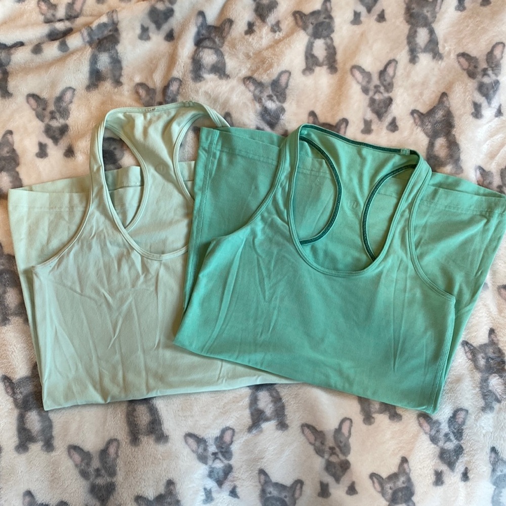 Lululemon Cool Racerback Tanks - bundle of 2 shades of green